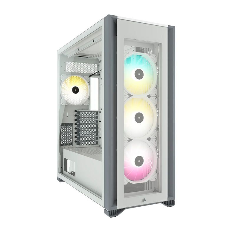 Gabinete Gamer Corsair iCUE 7000X, RGB, Full Tower, Lateral de vidro, Com 4 Fans, Branco, CC-9011227-WW