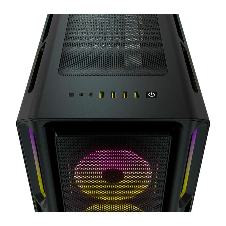 Gabinete Gamer Corsair ICUE 5000T RGB, Mid-Tower, Lateral de Vidro, Com 3 Fans, Preto, CC-9011230-WW