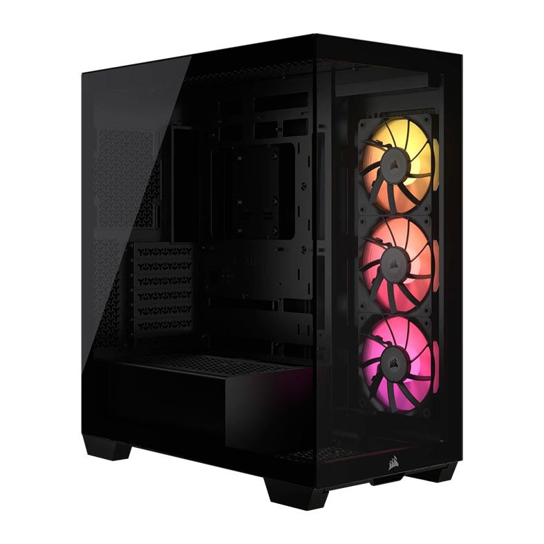 Gabinete Gamer Corsair Icue Link 3500X, RGB, Mid-Tower, Lateral de Vidro, Com 3 Fans, Preto, CC-9011280-WW