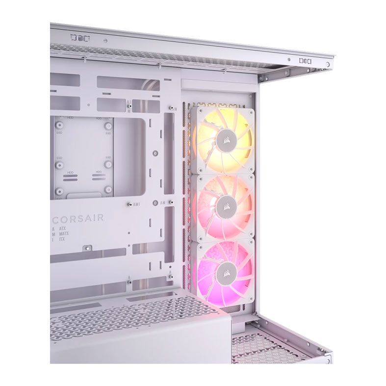 Gabinete Gamer Corsair Icue Link 3500X, RGB, Mid-Tower, Lateral de Vidro, Com 3 Fans, Branco, CC-9011281-WW