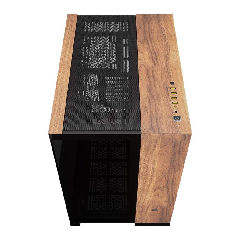 Gabinete Gamer Corsair 6500X, Mid-Tower, Lateral de Vidro, Preto/Madeira de Nogueira, CC-9011282-WW