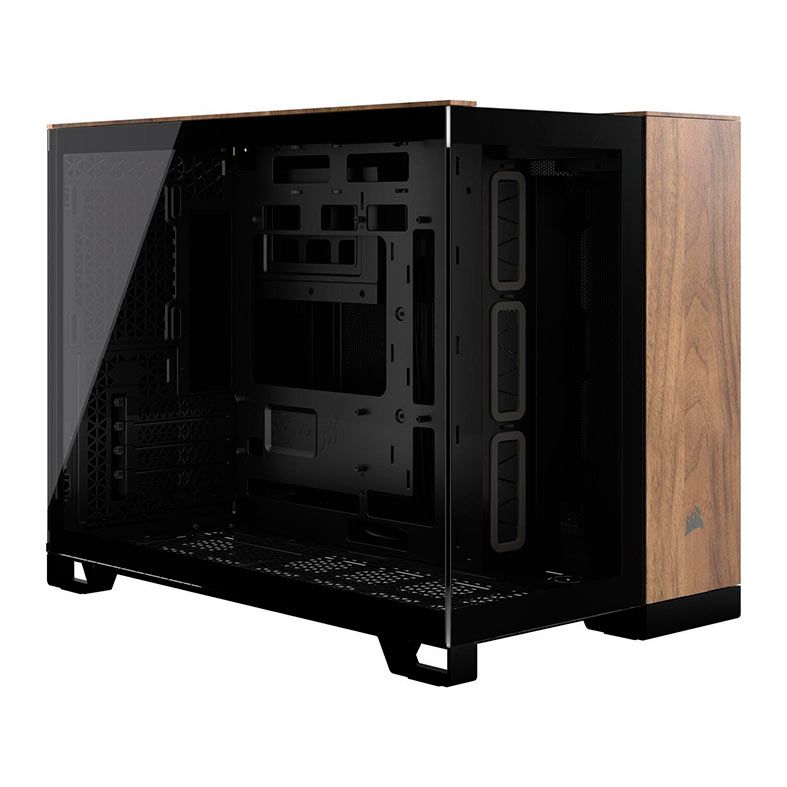 Gabinete Gamer Corsair 2500X, Mid-Tower, Lateral de Vidro, Preto/Madeira de Nogueira, CC-9011286-WW
