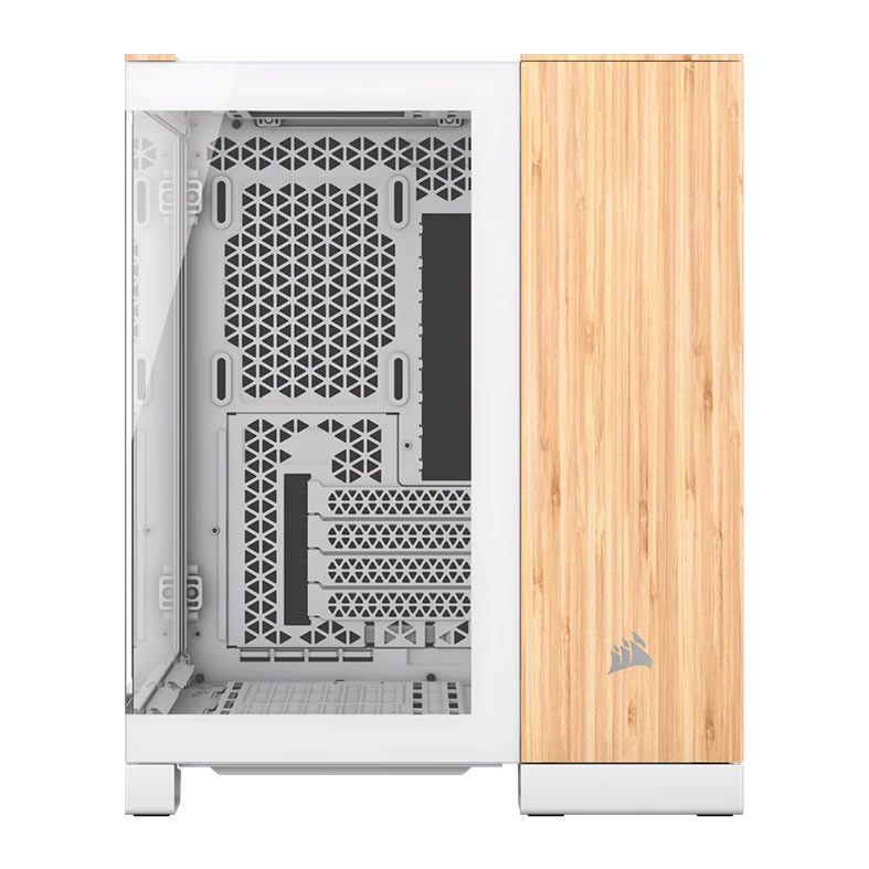 Gabinete Gamer Corsair 2500X, Mid-Tower, Lateral de Vidro, Branco/ Madeira de Bambu, CC-9011288-WW