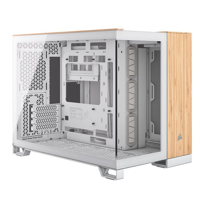 Gabinete Gamer Corsair 2500X, Mid-Tower, Lateral de Vidro, Branco/ Madeira de Bambu, CC-9011288-WW