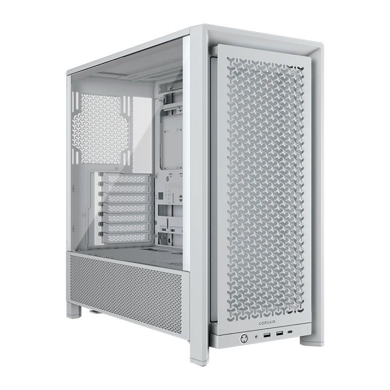 Gabinete Gamer Corsair Frame 4000D, Mid-Tower, Lateral de Vidro, Branco, CC-9011291-WW
