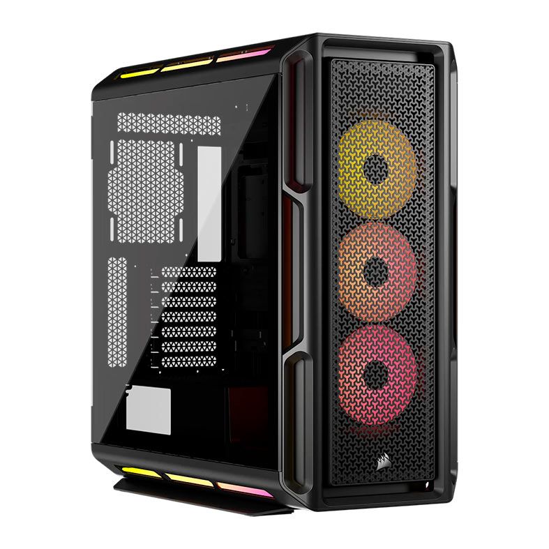 Gabinete Gamer Corsair Icue Link 5000T LX, RGB, Mid-Tower, Lateral de Vidro, Com 3 Fans, Preto, CC-9011298-WW