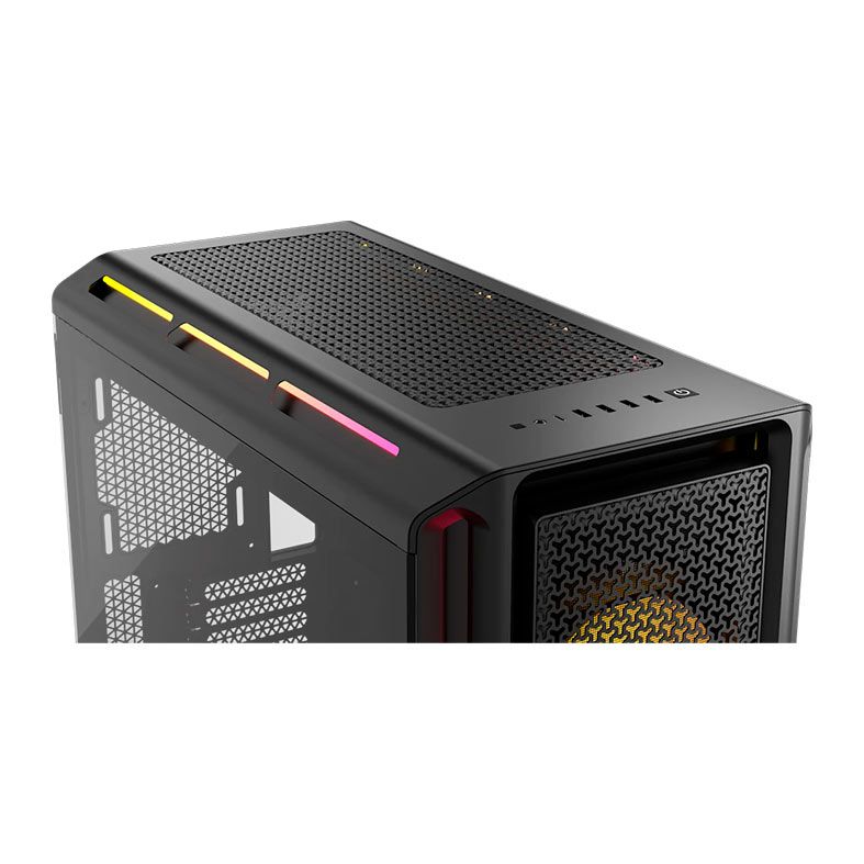 Gabinete Gamer Corsair Icue Link 5000T LX, RGB, Mid-Tower, Lateral de Vidro, Com 3 Fans, Preto, CC-9011298-WW