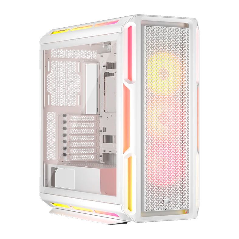 Gabinete Gamer Corsair Icue Link 5000T LX, RGB, Mid-Tower, Lateral de Vidro, Com 3 Fans, Branco, CC-9011299-WW