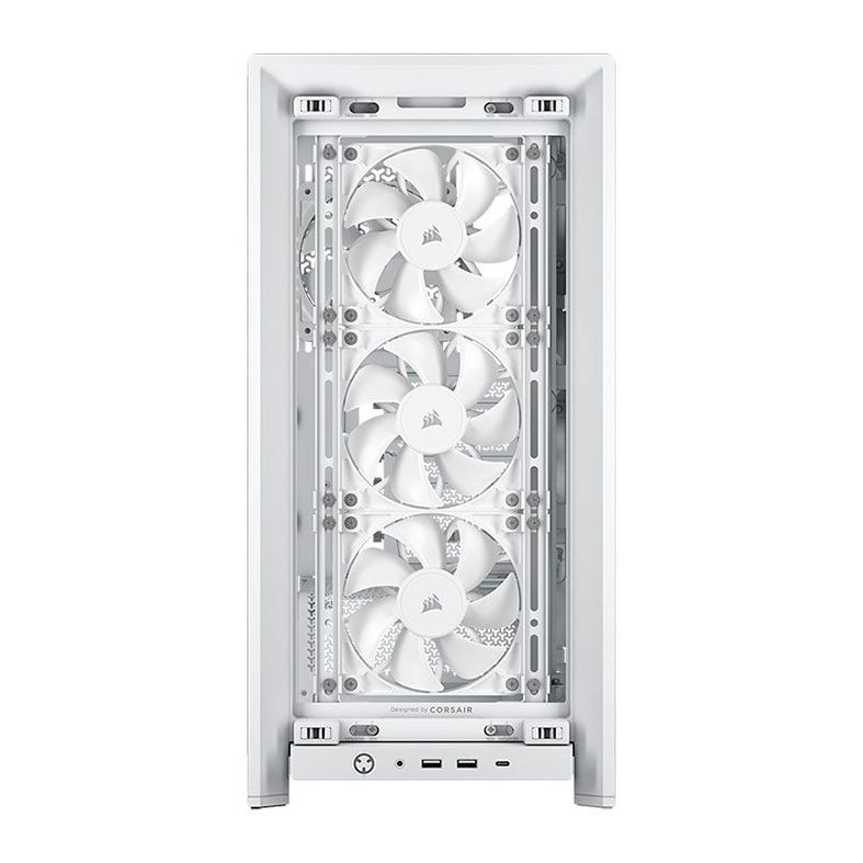 Gabinete Gamer Corsair Frame 4000X RS, ARGB, Mid-Tower, Lateral de Vidro, Com 4 Fans, Branco, CC-9011303-WW