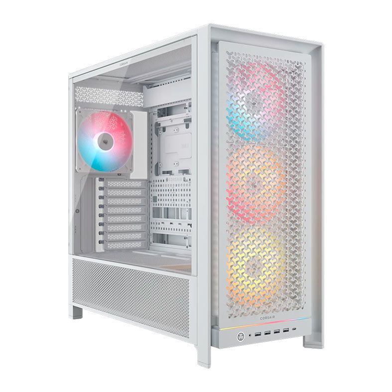 Gabinete Gamer Corsair Frame 5000D RS, ARGB, Mid-Tower, Lateral de Vidro, Com 4 Fans, Branco, CC-9011310-WW