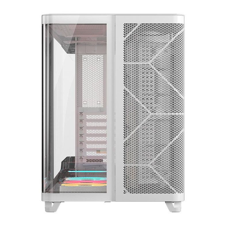 Gabinete Gamer Corsair AIR 5400 LX-R Icue Link, RGB, Mid-Tower, Lateral de Vidro, Com 3 Fans, Branco, CC-9011321-WW
