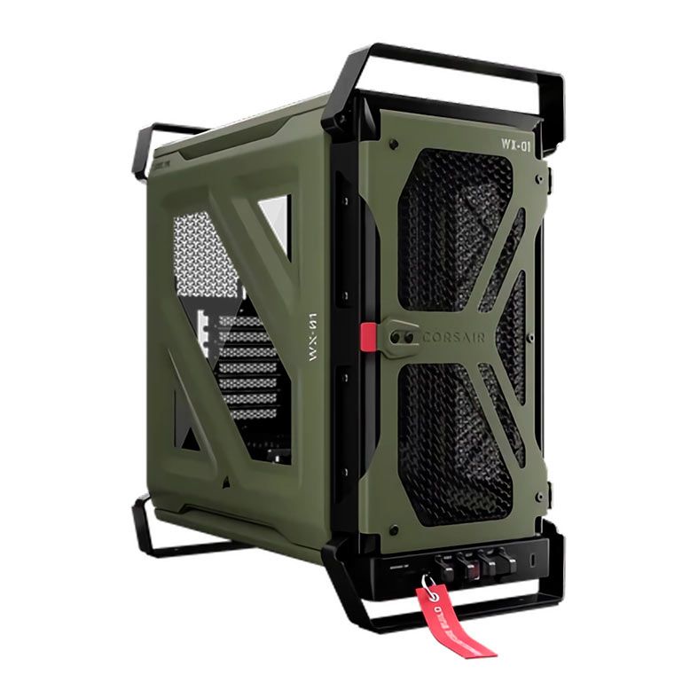 Gabinete Gamer Corsair Warthog, Mid-Tower, Lateral De Vidro, Verde, CC-9011350-WW