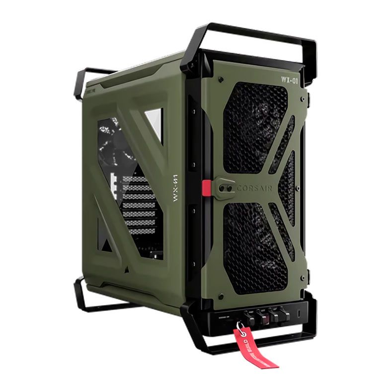 Gabinete Gamer Corsair Warthog RS, Mid-Tower, Lateral De Vidro, Com 3 Fans, Verde, CC-9011352-WW