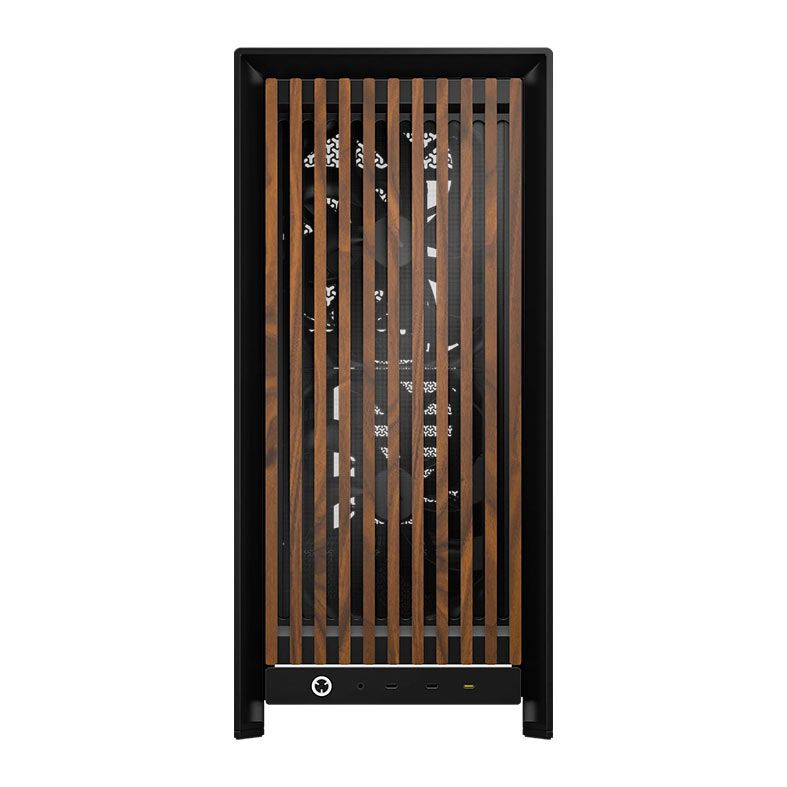 Gabinete Corsair Frame 5000D Wood RS, Mid Tower, Lateral de Vidro, Com 3 Fans, Preto, CC-9011353-WW