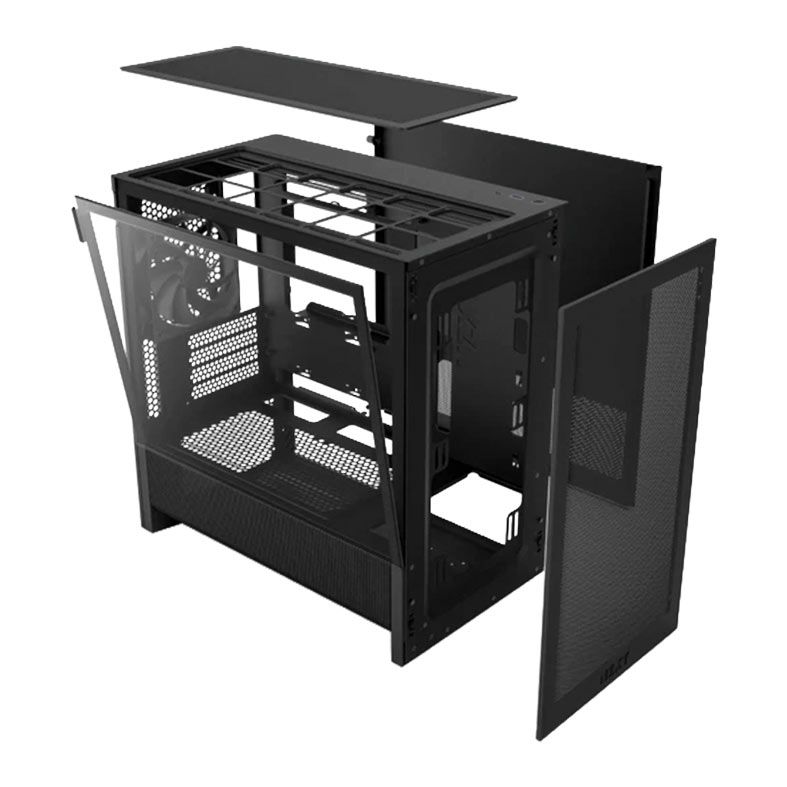 Gabinete Gamer NZXT H3 Flow, Mid-Tower, Lateral de Vidro, Com 1 Fan, Preto, CC-H31FB-01