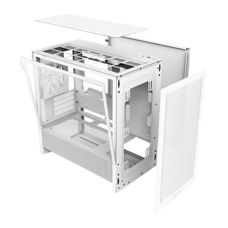 Gabinete Gamer NZXT H3 Flow, Mini-Tower, Lateral de Vidro, Com 1 Fan, Branco, CC-H31FW-01