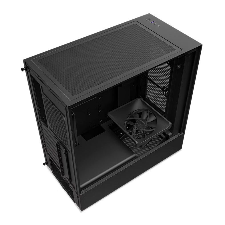 Gabinete Gamer NZXT H5 Flow, Mid-Tower, Lateral de Vidro, Com 2 Ventoinhas, Preto, CC-H51FB-01