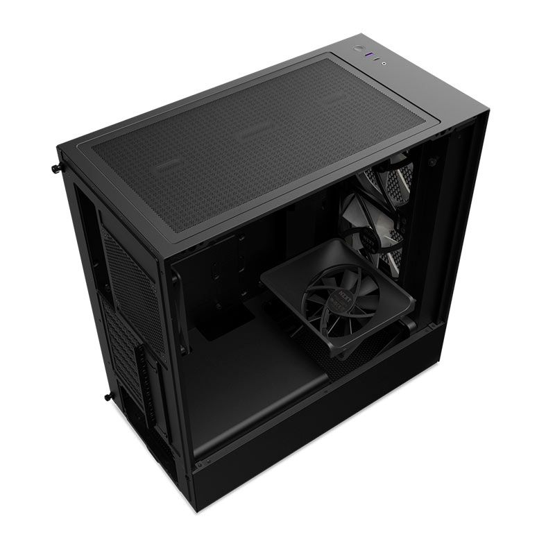 Gabinete Gamer NZXT H5 Flow RGB, Mid-Tower, Lateral de Vidro, Com 4 Fans, Preto, CC-H51FB-R1