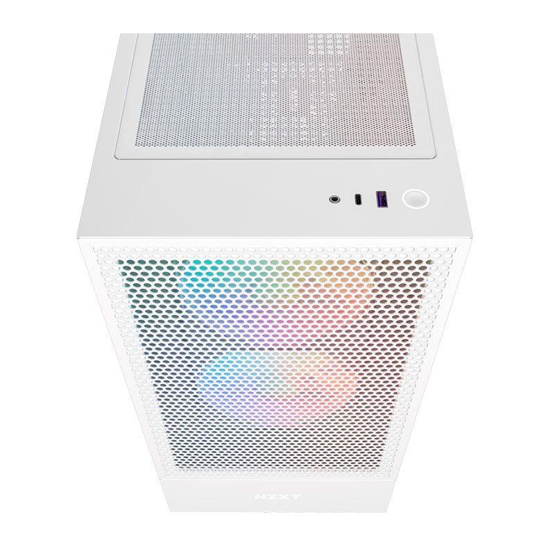 Gabinete Gamer NZXT H5 Flow RGB, Mid-Tower, Lateral de Vidro, Com 4 Fans, Branco, CC-H51FW-R1