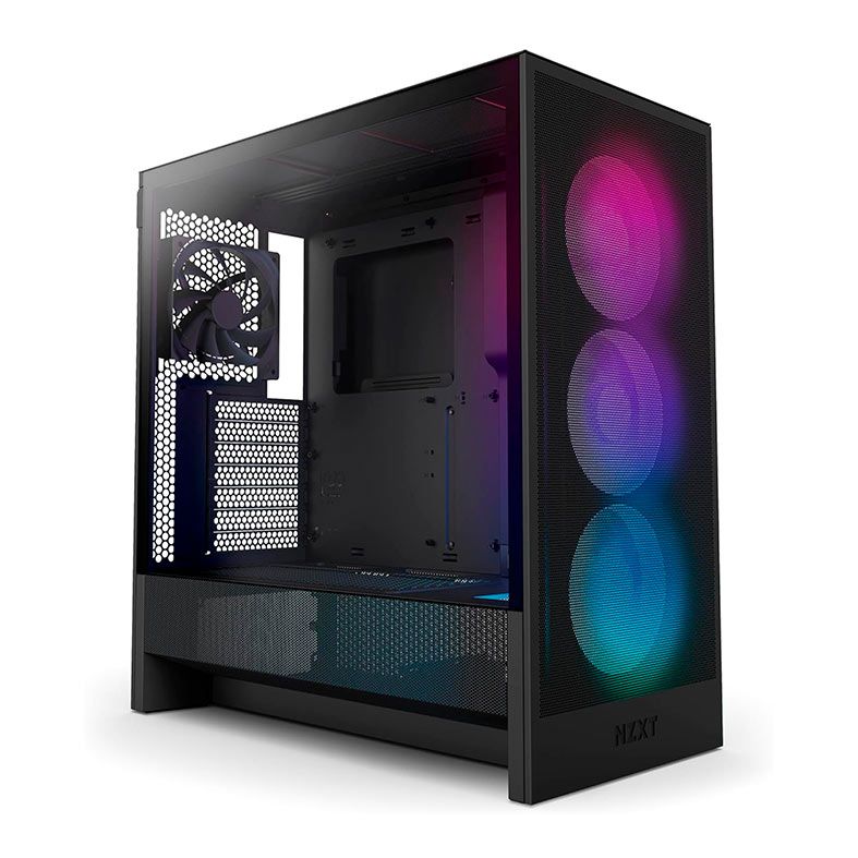 Gabinete Gamer NZXT H5 Flow, RGB, Mid-Tower, Lateral de Vidro, Com 4 Fans, Preto, CC-H52FB-R1