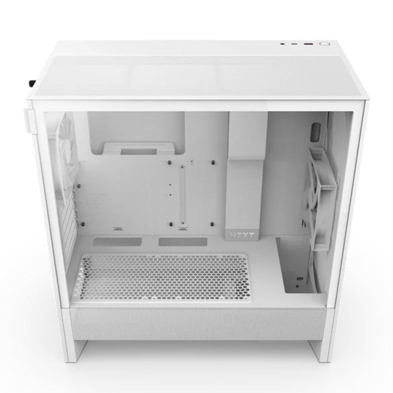 Gabinete Gamer NZXT H5 Flow, Mid-Tower, Lateral de Vidro, Com 2 Fans, Branco, CC-H52FW-01