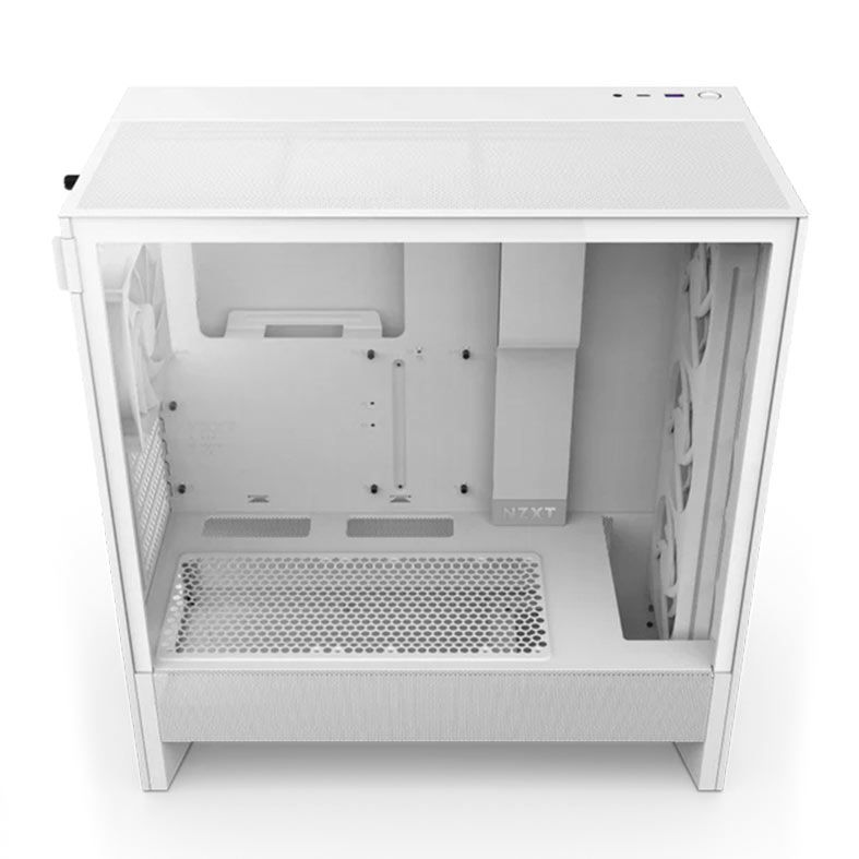 Gabinete Gamer NZXT H5 Flow RGB, Mid-Tower, Lateral de Vidro, Com 4 Fans, Branco, CC-H52FW-R1