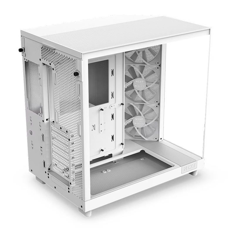 Gabinete Gamer NZXT H6 Flow, RGB, Mid-Tower, Lateral De Vidro, Com 3 Fans, Branco, CC-H61FW-01