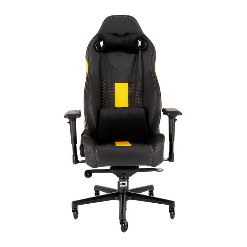 Cadeira Gamer Corsair T2 Road Warrior Preta/Amarela, CF-9010010-WW