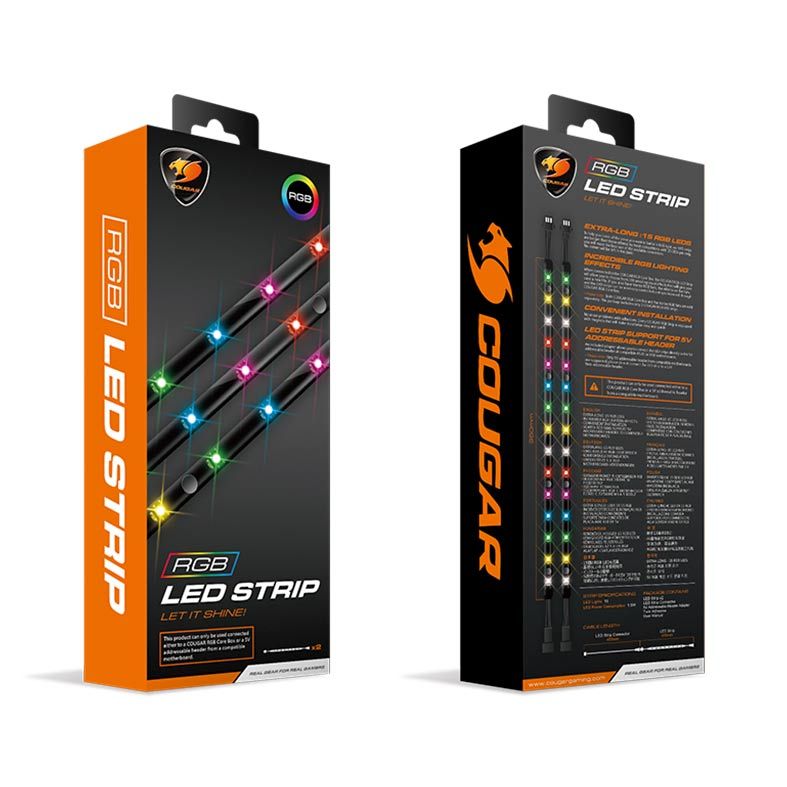 Fita Led Cougar RGB 2x35cm, CF-STR-RGB