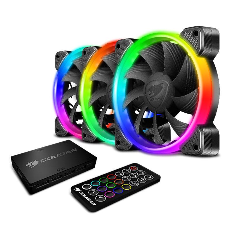 Kit Ventoinhas Cougar Vortex RGB HPB 3x120mm, CF-V12SET-RGB