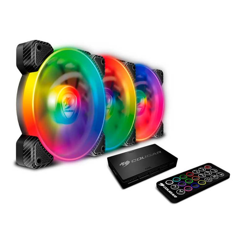 Kit Ventoinhas Cougar Vortex RGB SPB 120, CF-V12SET-SPBRGB