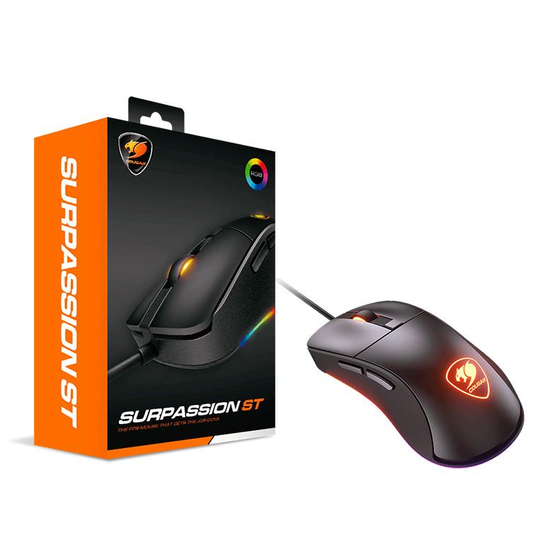 Mouse Gamer Cougar Surpassion ST, RGB, 3200DPI, 6 Botoes, Preto, CGR-SURPASSION-ST