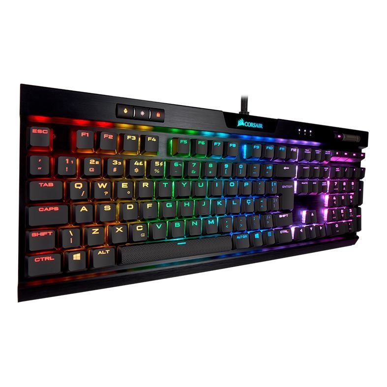 Teclado Mecanico Corsair K70 RGB MK.2 Low Profile Switch Cherry MX Speed ABNT2, CH-9109018-BR