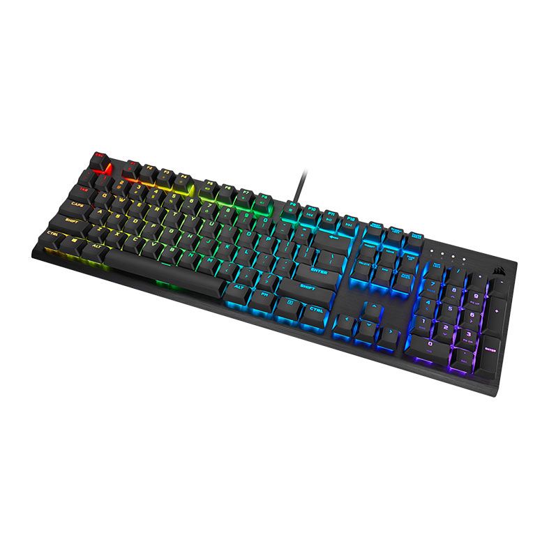 Teclado Mecanico Gamer Corsair K60 RGB PRO Low Profile, US, Switch Cherry MX Low Profile Speed, Preto, CH-910D018-NA
