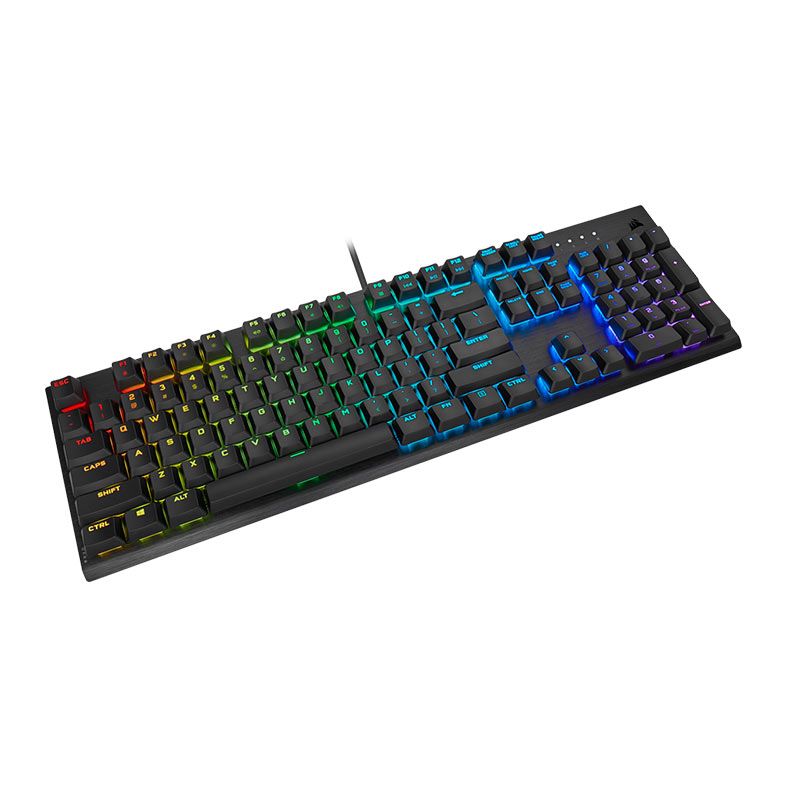 Teclado Mecanico Gamer Corsair K60 RGB PRO Low Profile, US, Switch Cherry MX Low Profile Speed, Preto, CH-910D018-NA
