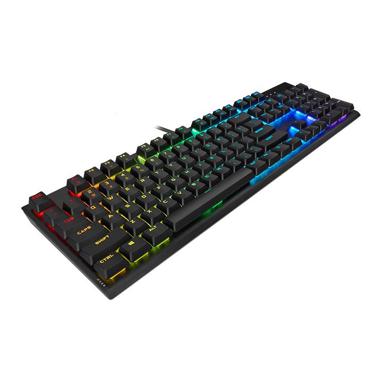 Teclado Mecanico Gamer Corsair K60 RGB PRO Low Profile, US, Switch Cherry MX Low Profile Speed, Preto, CH-910D018-NA