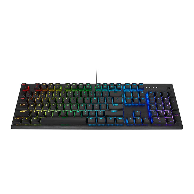 Teclado Mecanico Gamer Corsair K60 RGB PRO Low Profile, US, Switch Cherry MX Low Profile Speed, Preto, CH-910D018-NA