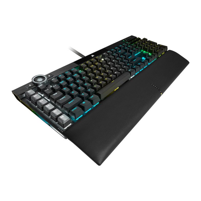 Teclado Optico-Mecanico Gamer Corsair K100 RGB, US, Switch OPX, Preto, CH-912A01A-NA