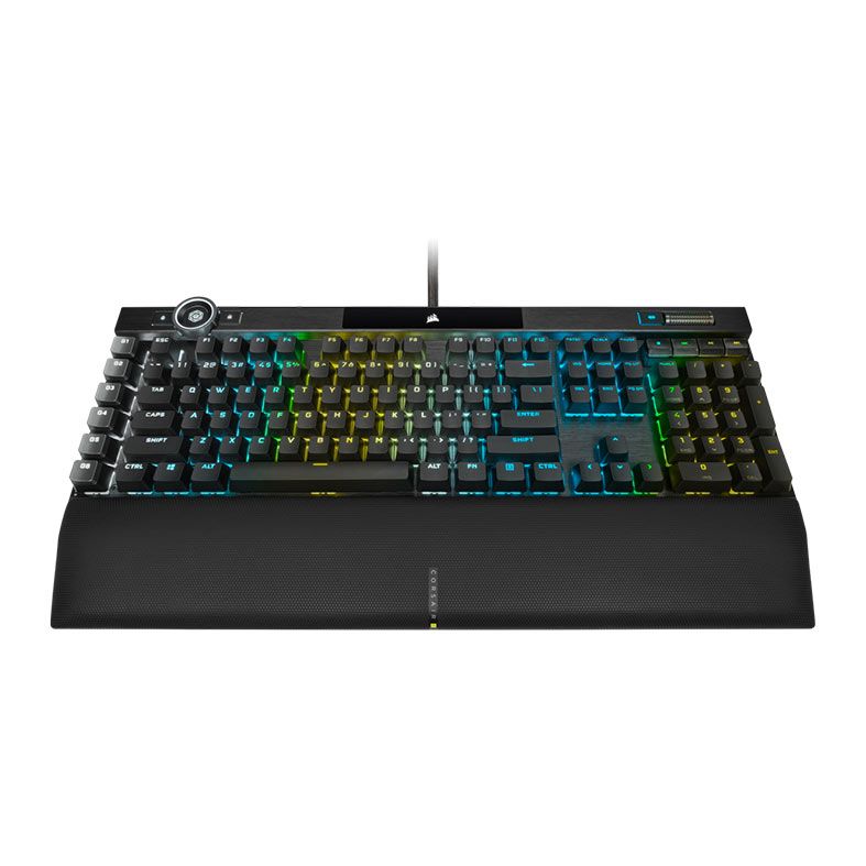Teclado Optico-Mecanico Gamer Corsair K100 RGB, US, Switch OPX, Preto, CH-912A01A-NA