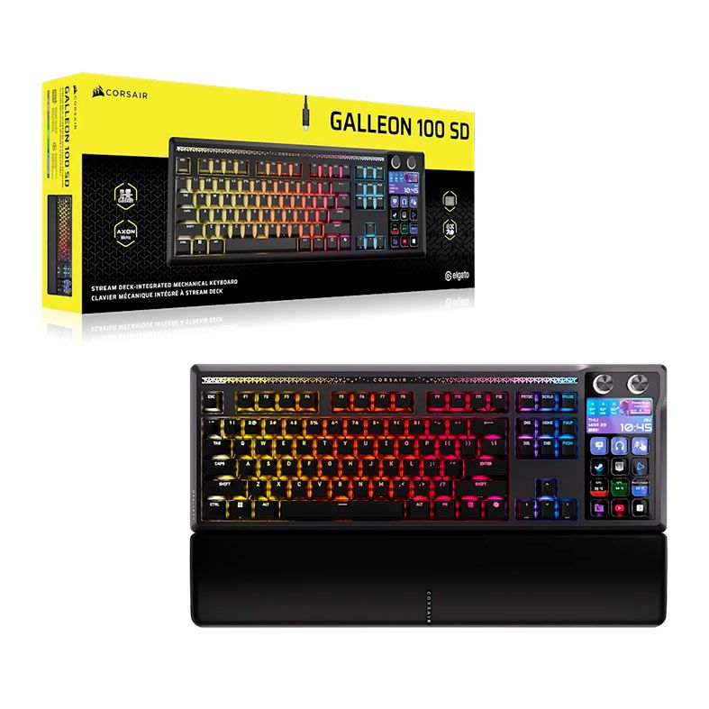 Teclado Mecanico Corsair Galleon 100 SD, RGB, Switch Mlx Pulse, USB-C, Com Stream Deck, Preto, CH-912A31I-NA