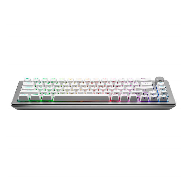 Teclado Gamer Cooler Master CK721, Wireless, RGB, 65%, Switch Vermelho, Branco, CK-721-SKTR1-US