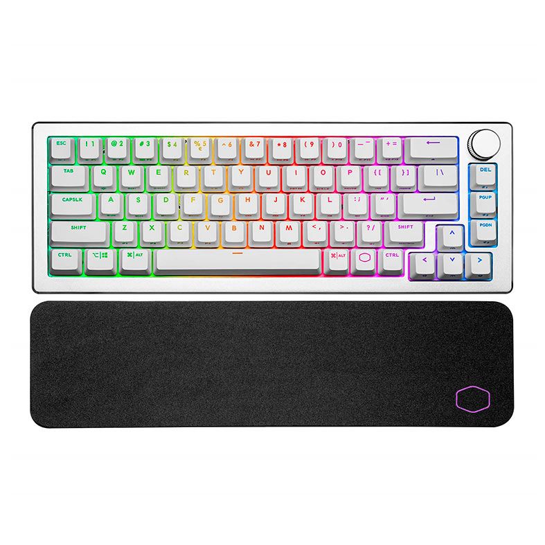 Teclado Gamer Cooler Master CK721, Wireless, RGB, 65%, Switch Vermelho, Branco, CK-721-SKTR1-US