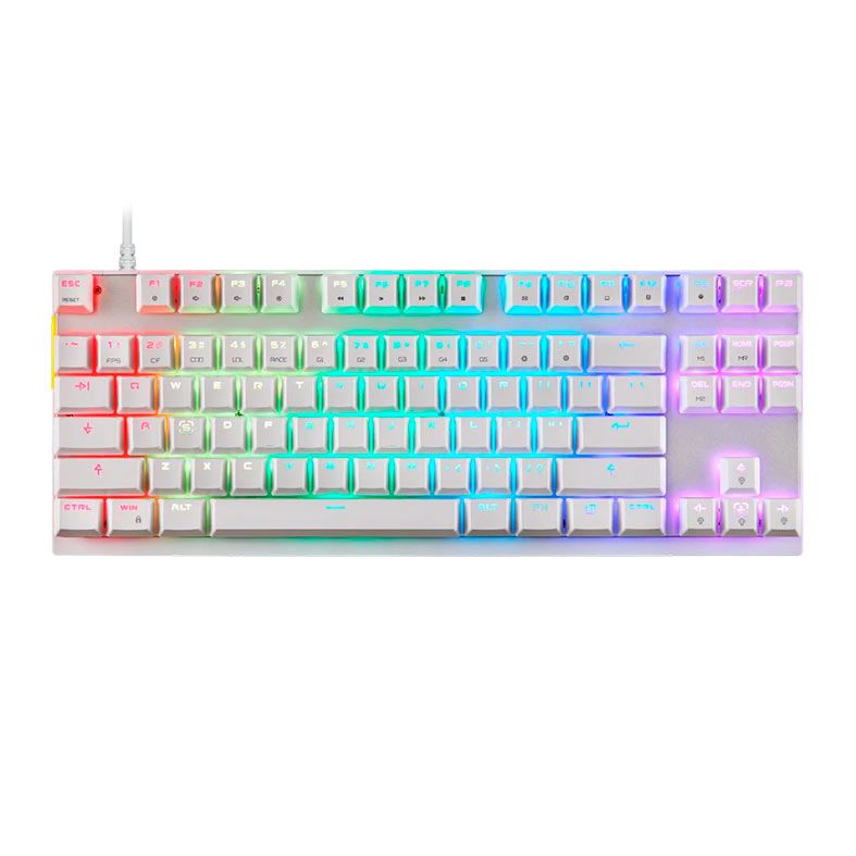 Teclado Mecanico Motospeed CK82, RGB, Switch Vermelho, Branco, CK82-WH-RED