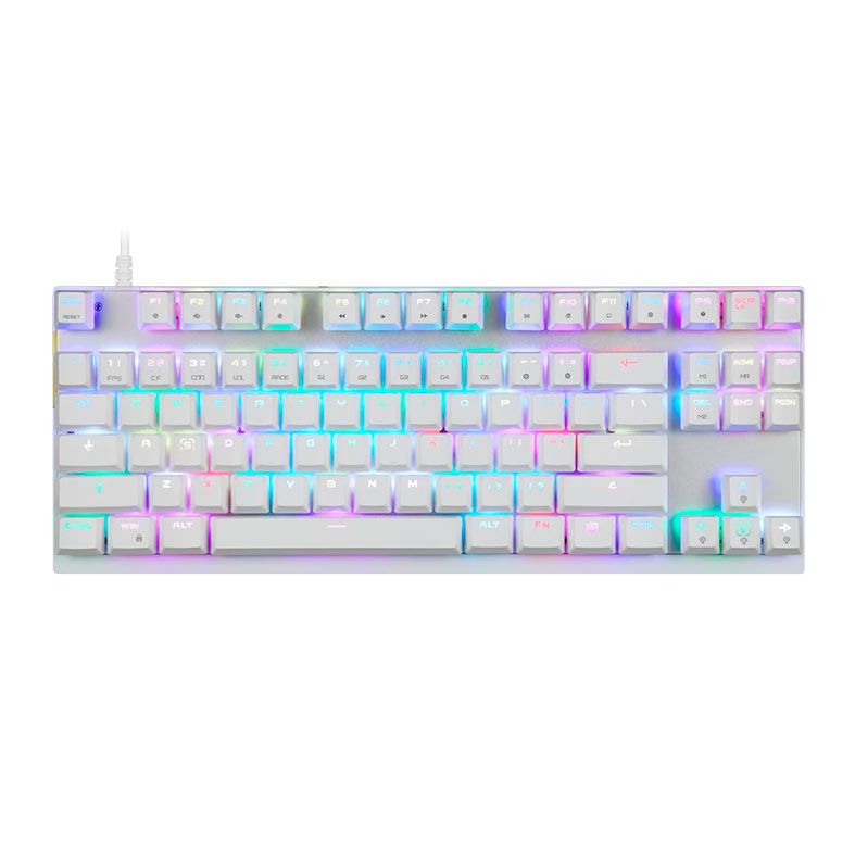 Teclado Mecanico Motospeed CK82, RGB, Switch Vermelho, Branco, CK82-WH-RED