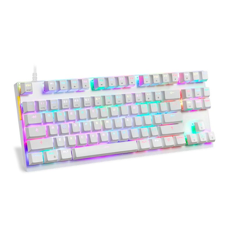 Teclado Mecanico Motospeed CK82, RGB, Switch Vermelho, Branco, CK82-WH-RED