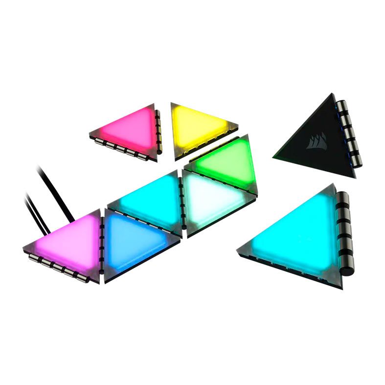 Painel de Iluminacao Triangular Corsair ICUE LC100, RGB, Kit de Expansao, CL-9011115-WW