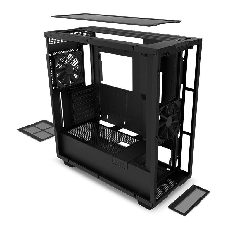 Gabinete Gamer NZXT H7, Mid-Tower, Lateral de Vidro, Com 2 Ventoinhas, Preto, CM-H71BB-01