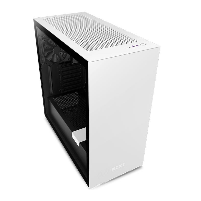 Gabinete Gamer NZXT H7, Mid-Tower, Lateral de Vidro, Com 2 Ventoinhas, Branco e Preto, CM-H71BG-01