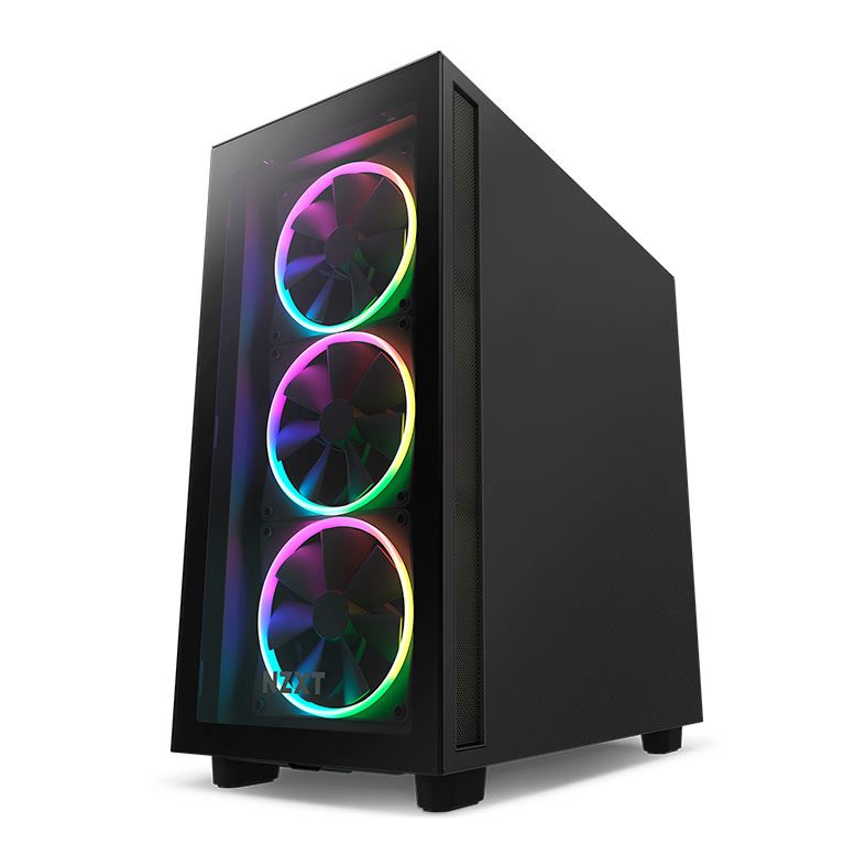 Gabinete Gamer NZXT H7 Elite, RGB, Mid-Tower, Lateral de Vidro, Com 4 Ventoinhas, Preto, CM-H71EB-01