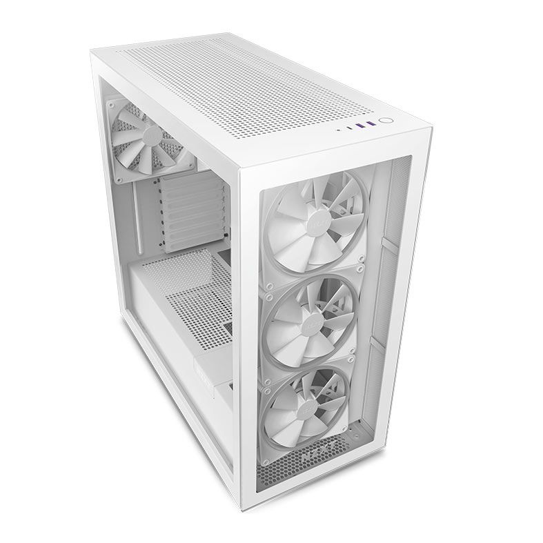 Gabinete Gamer NZXT H7 Elite, RGB, Mid-Tower, Lateral de Vidro, Com 4 Ventoinhas, Branco, CM-H71EW-01
